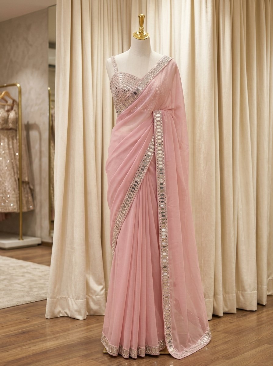 Ivory Bridal Saree